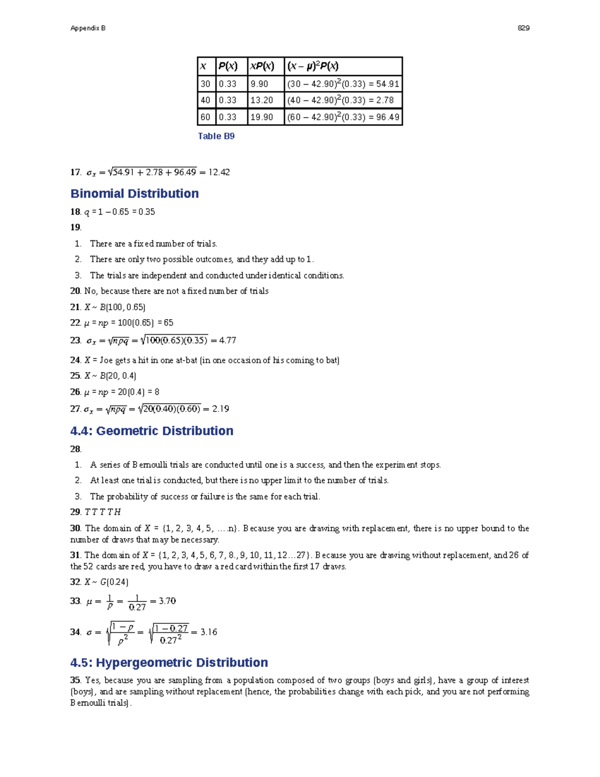Appendix B: Binomial & Geometric Distributions in Introductory ...