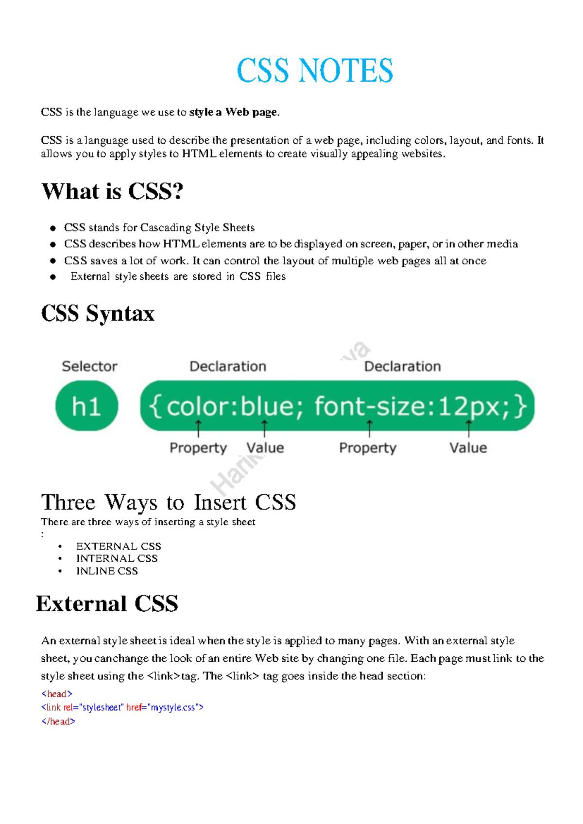 CSS Basics: Styling Web Pages with Cascading Style Sheets - Studocu