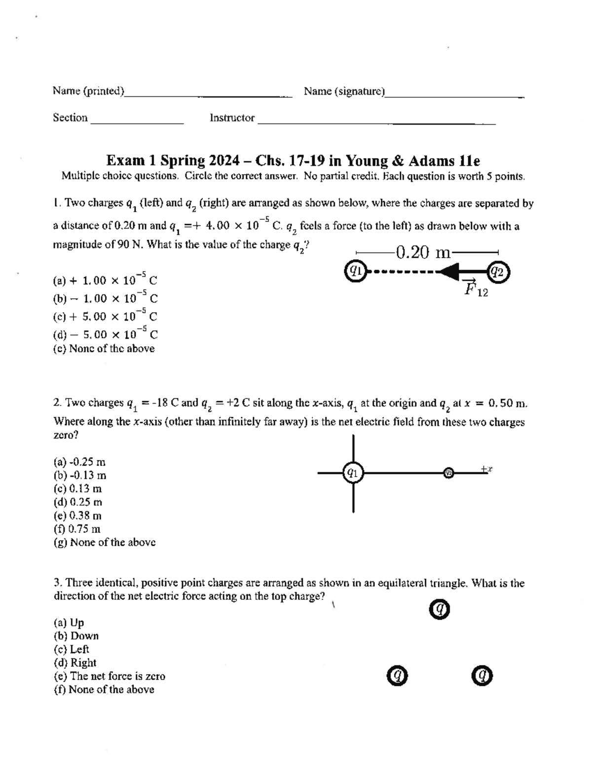PHYS 202 Exam 1 Study Guide: Multiple Choice Questions - Studocu