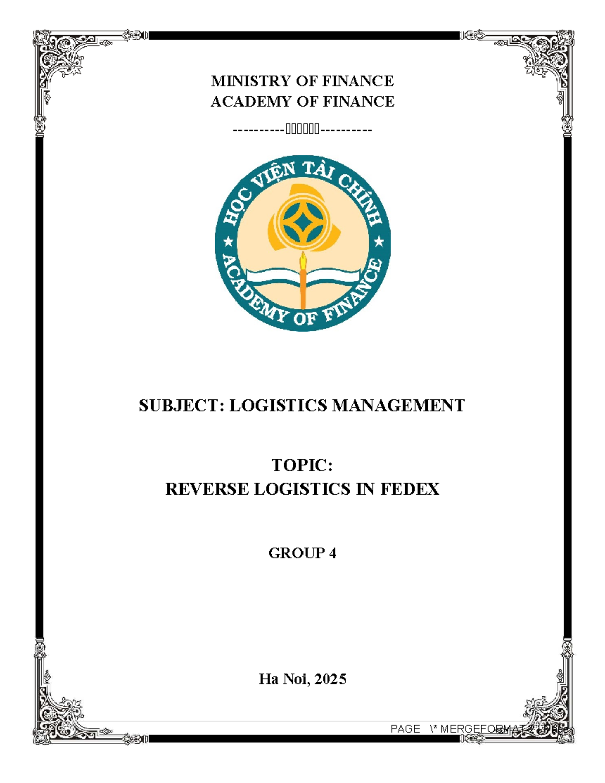 Logistics Management (06.2_LT1): Reverse Logistics Case Study on FedEx ...