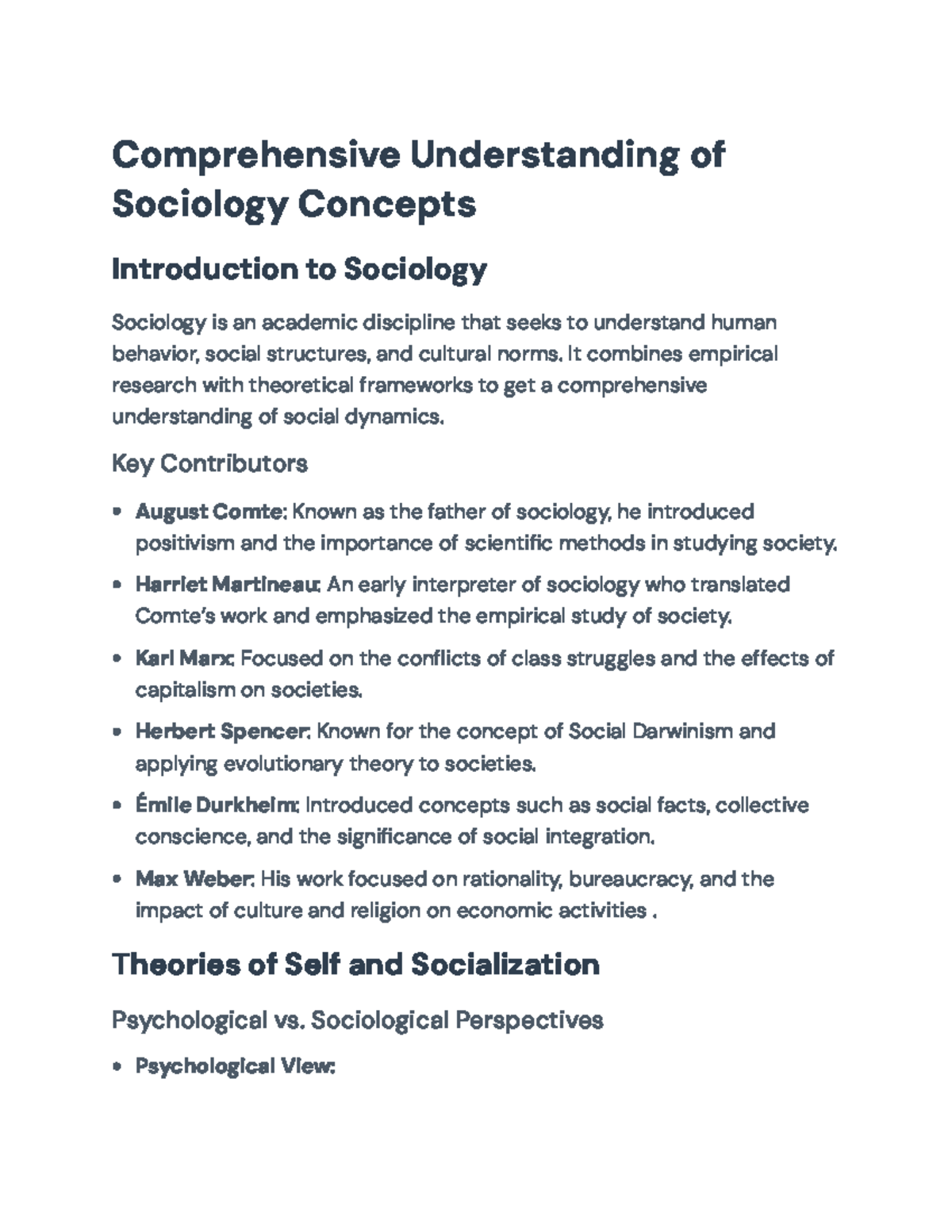 Key Concepts in Sociology Understanding Social Behavior and Structures
