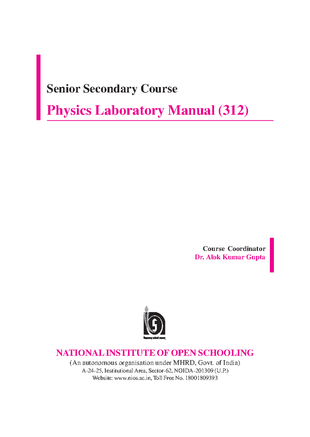 Physics Laboratory Manual (312) for Senior Secondary Students - Studocu