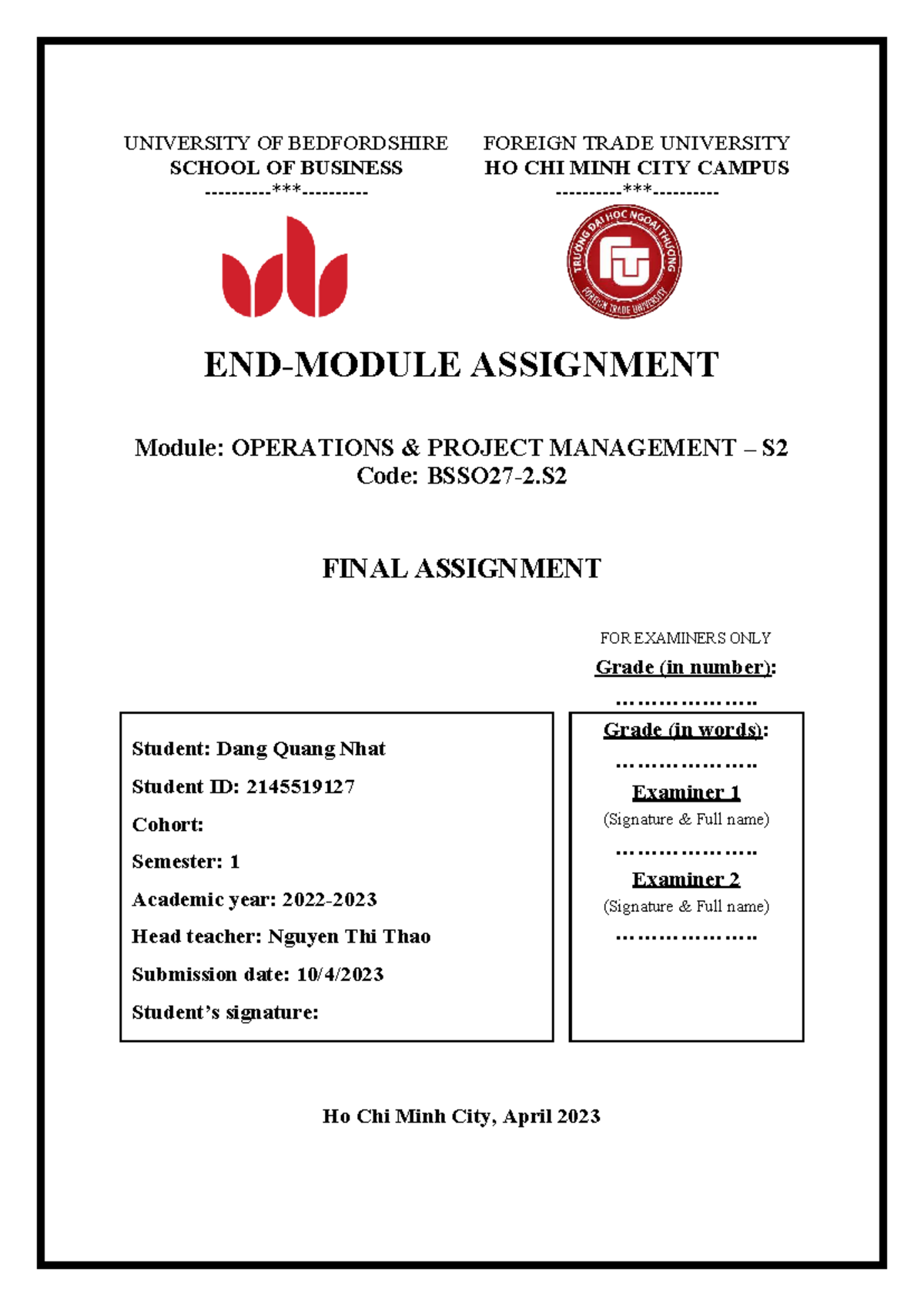 OPM S2 Final Assignment: Case Study Analysis and Insights - Studocu
