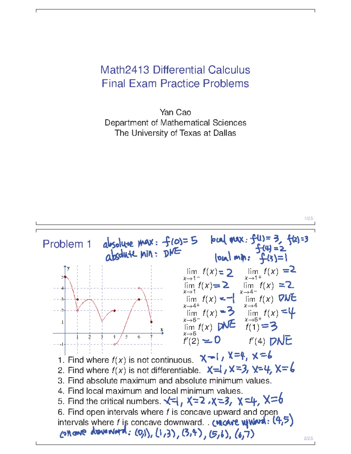 Calc 1 - Differential Calculus Summary Notes - Studocu
