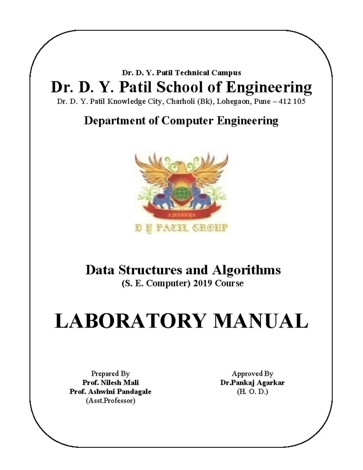 DSA Lab Manual (S.E. Computer) - Practical Implementations & Concepts ...