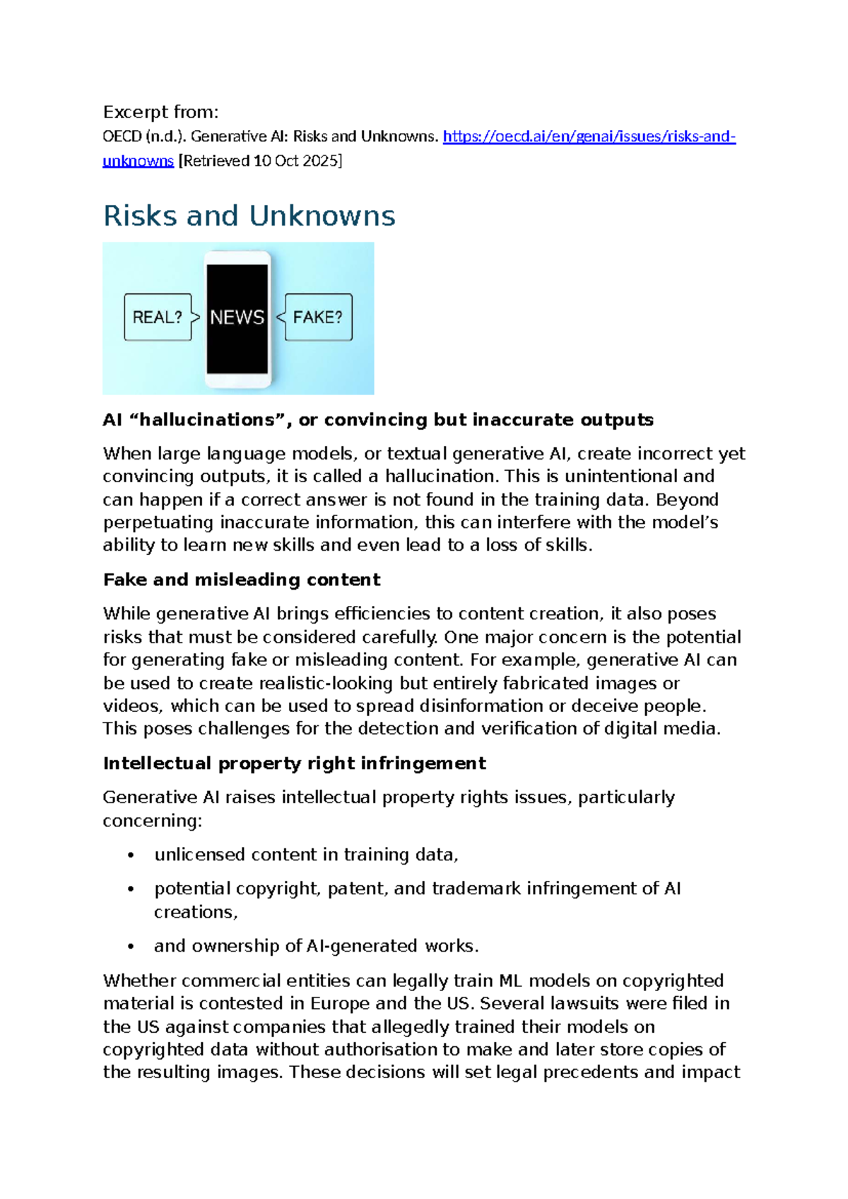 3 OECD (n.d.) - Generative AI: Risks, Challenges & Impacts - Studocu