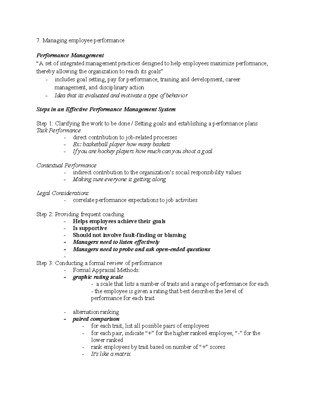 7 - Lecture Notes on Employee Performance Management Strategies - Studocu