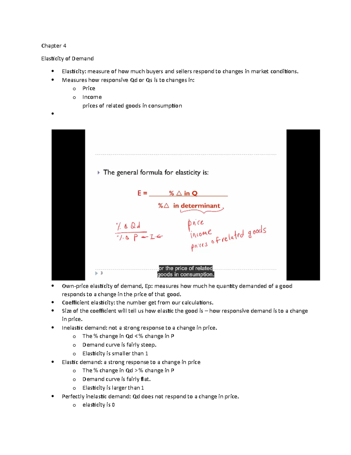 Chapter 4 - Chapter 4 Elasticity of Demand Elasticity: measure of how ...