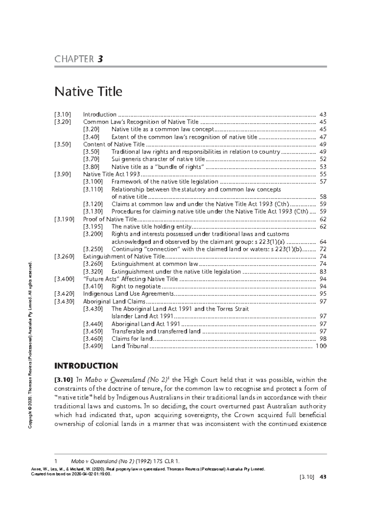 Chapter 3: Native Title in Real Property Law - Studocu