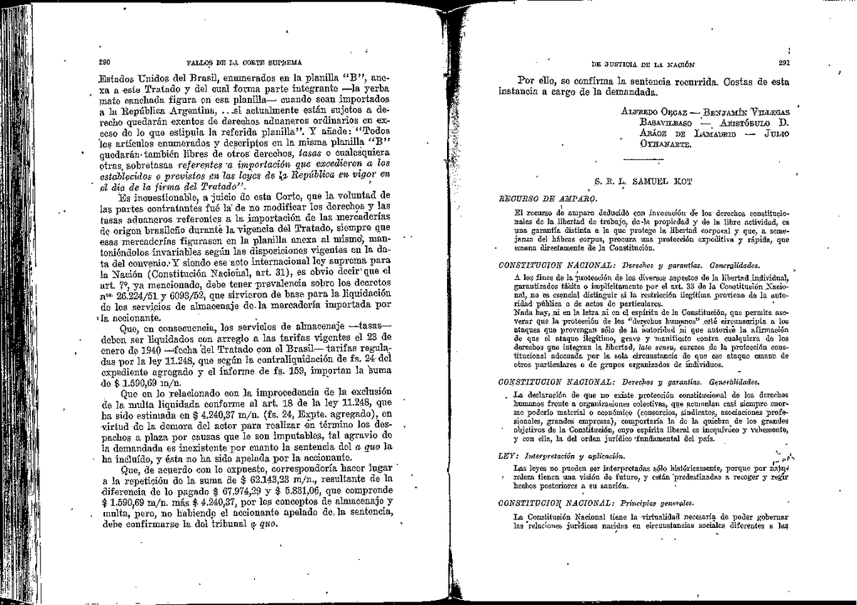 FALLO DE LA CORTE SUPREMA DE JUSTICIA DE LA NACIÓN: RECURSO DE AMPARO ...