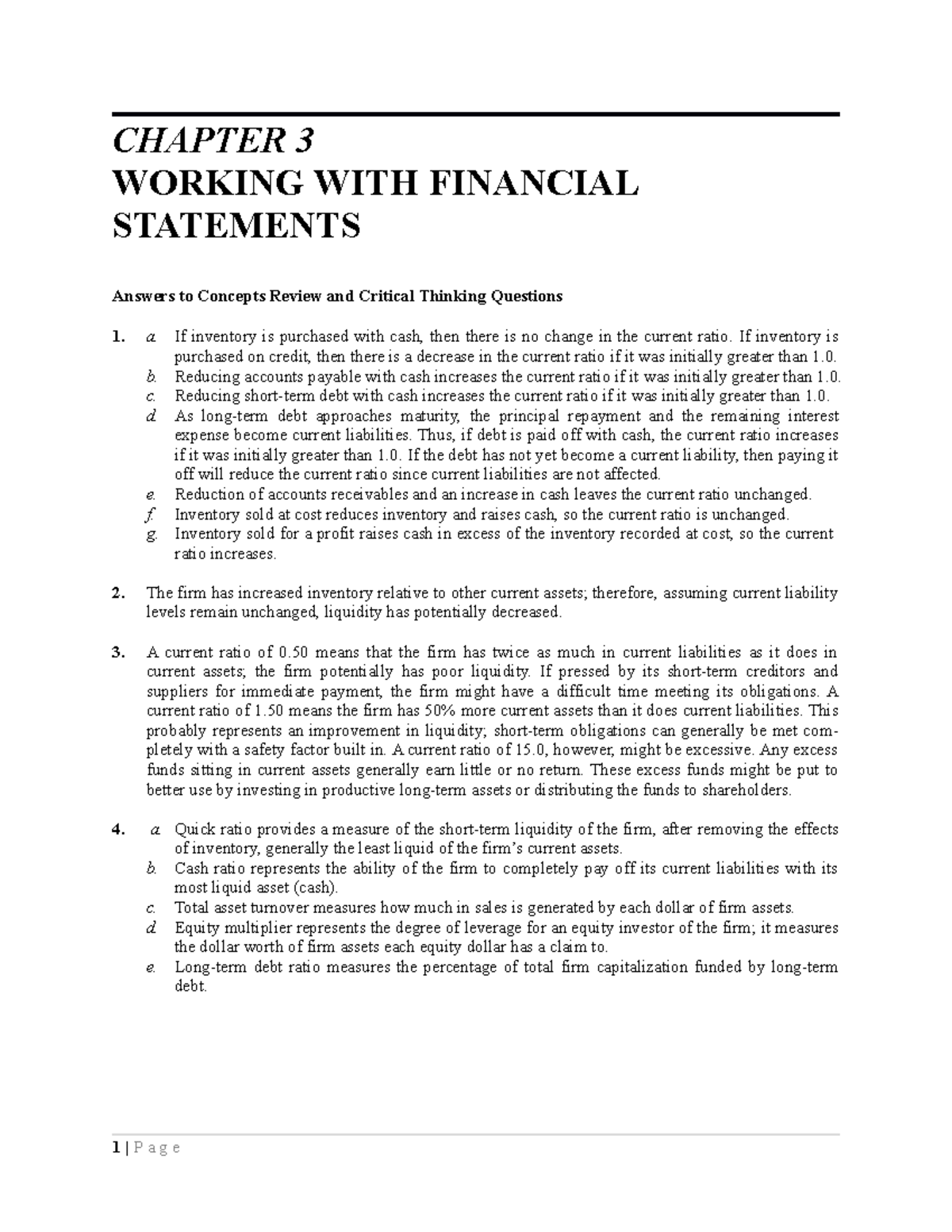 Chapter 3 Financial Statements Solutions Manual (FIN 101) - Studocu