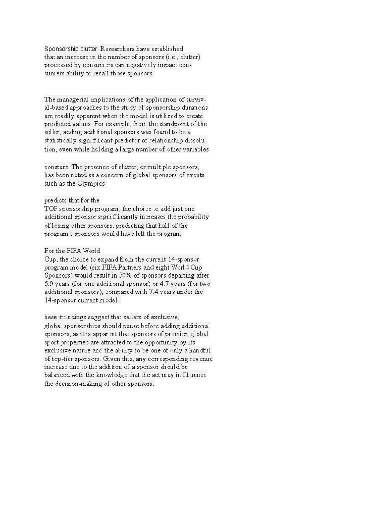 Sponsorship clutter - fafwfew - Sponsorship clutter. Researchers have ...