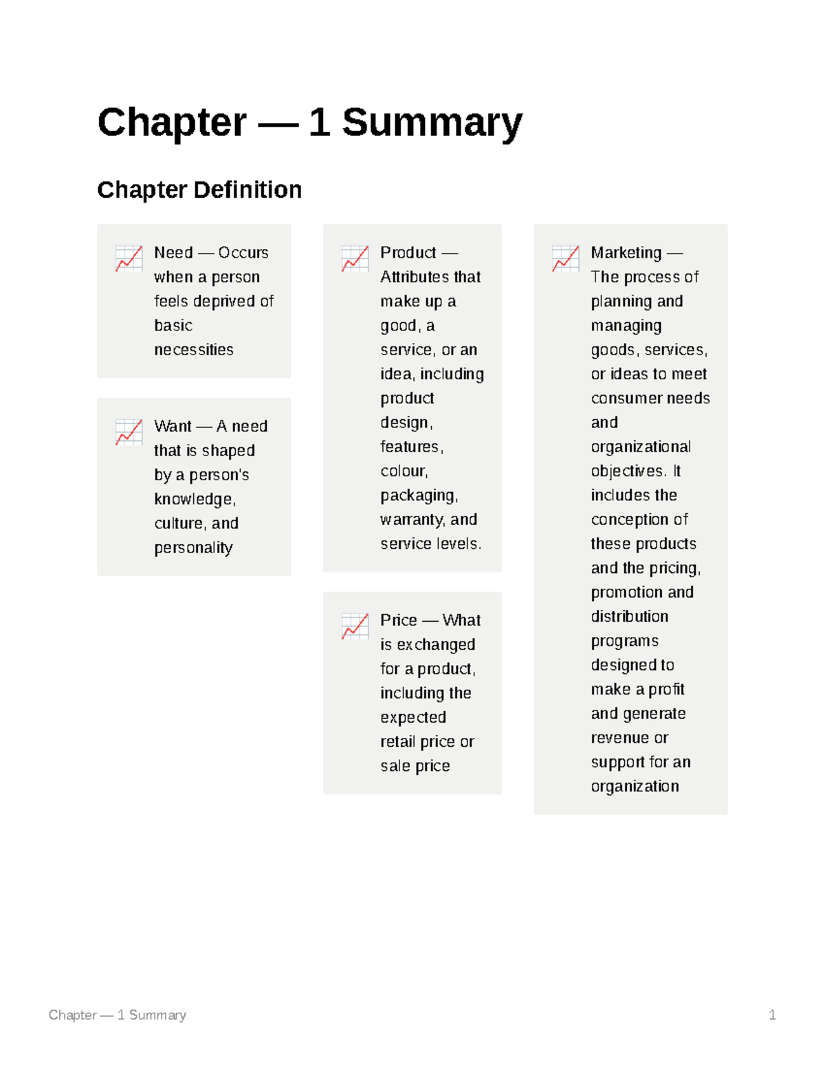 Chapter 1 Summary Chapter — 1 Summary Chapter Definition ¶