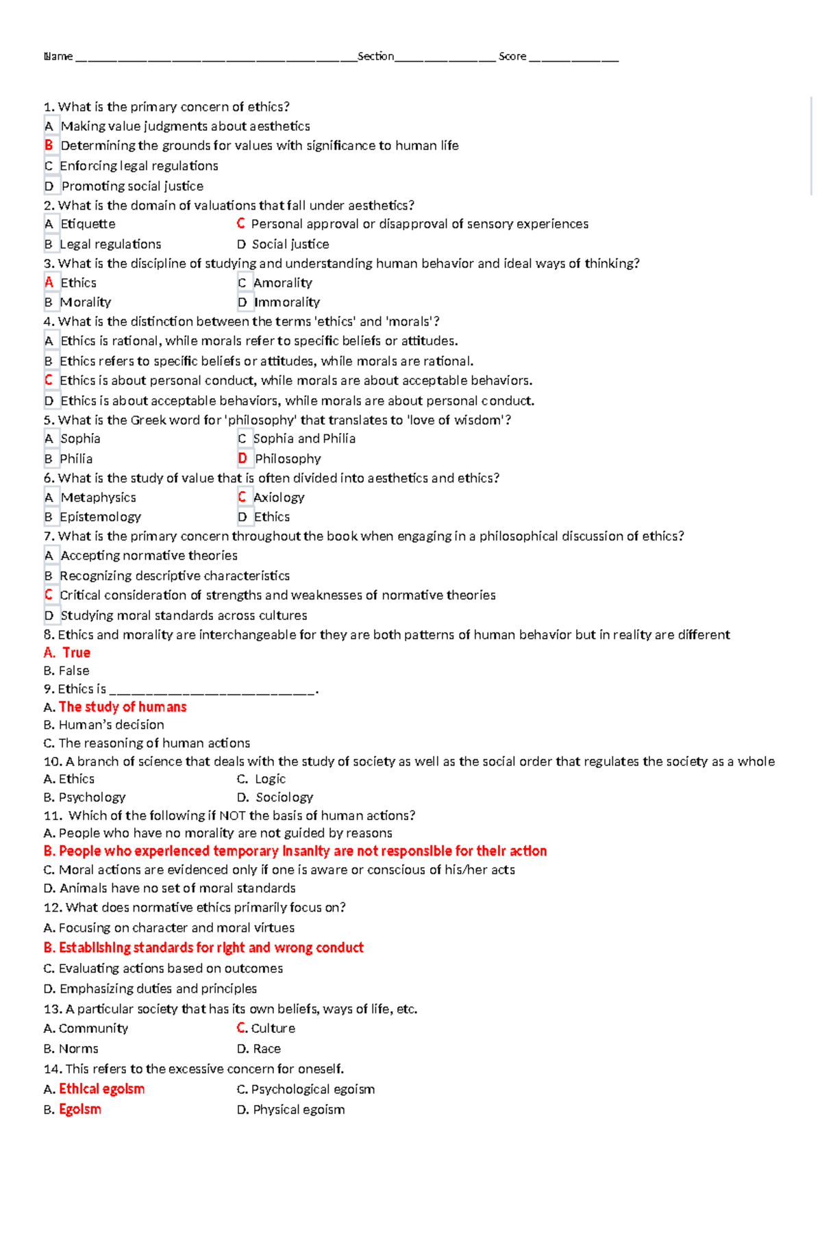 Ethics Prelim - Study Notes and Key Concepts - Studocu