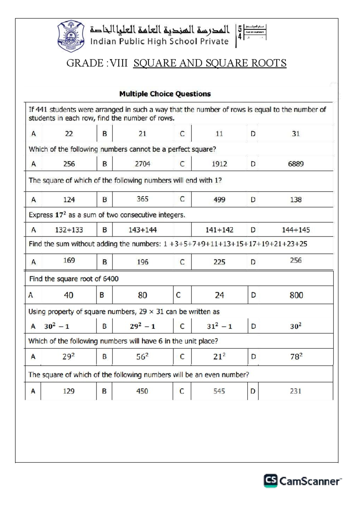 Square and Square Roots - science - GRADE :VIII SQUARE AND SQUARE ROOTS ...