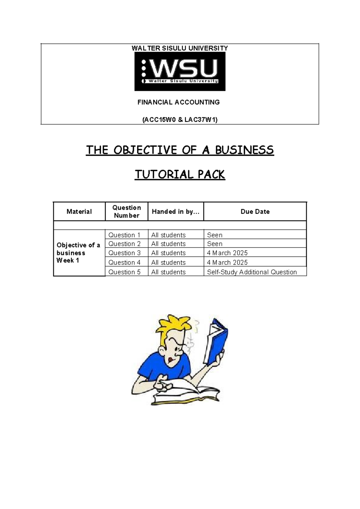 ACC15W0 LAC37W1 Week 1 Business Tutorial Pack & Solutions (2025) - Studocu