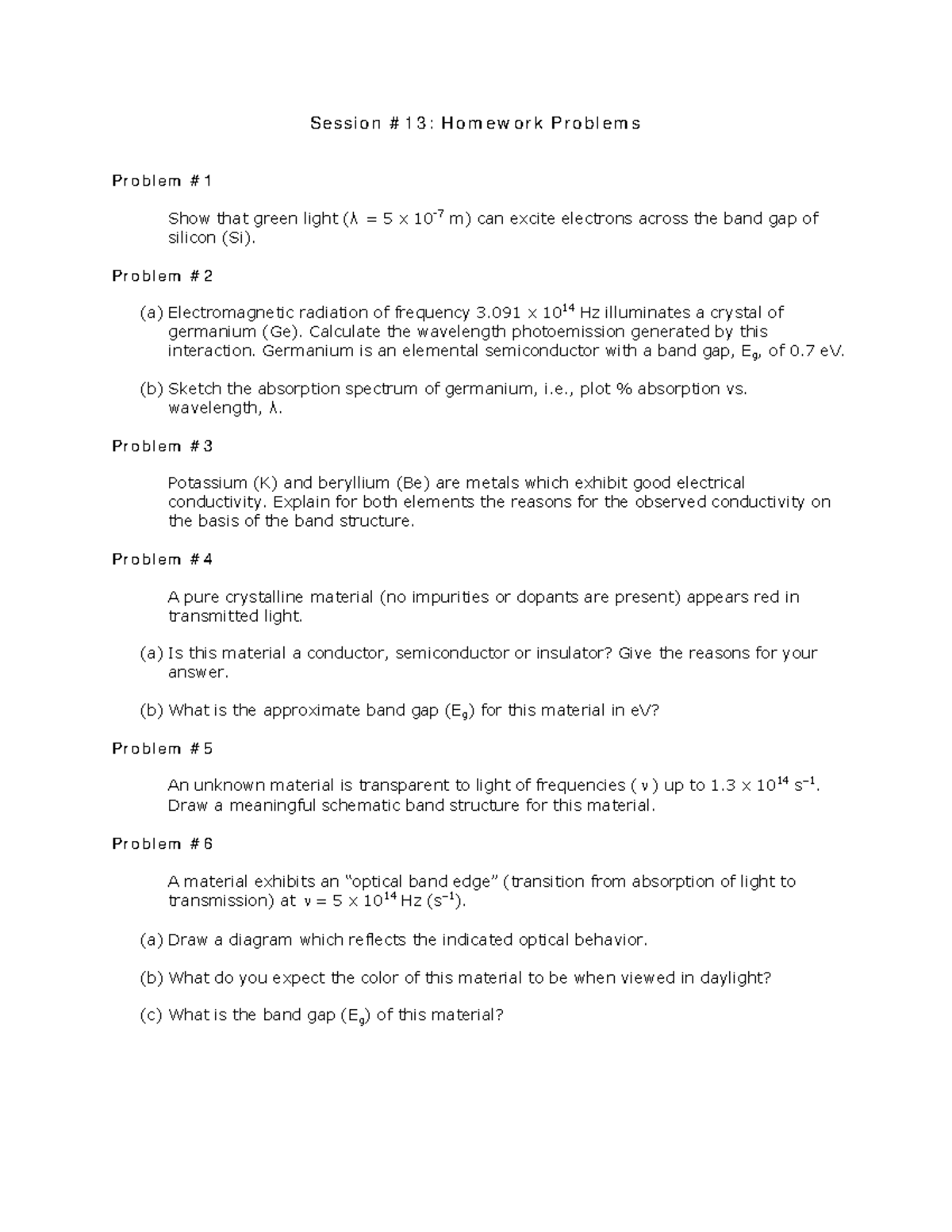 MIT3 091SCF09 hw13 - Semiconductor Band Gap and Optical Properties ...