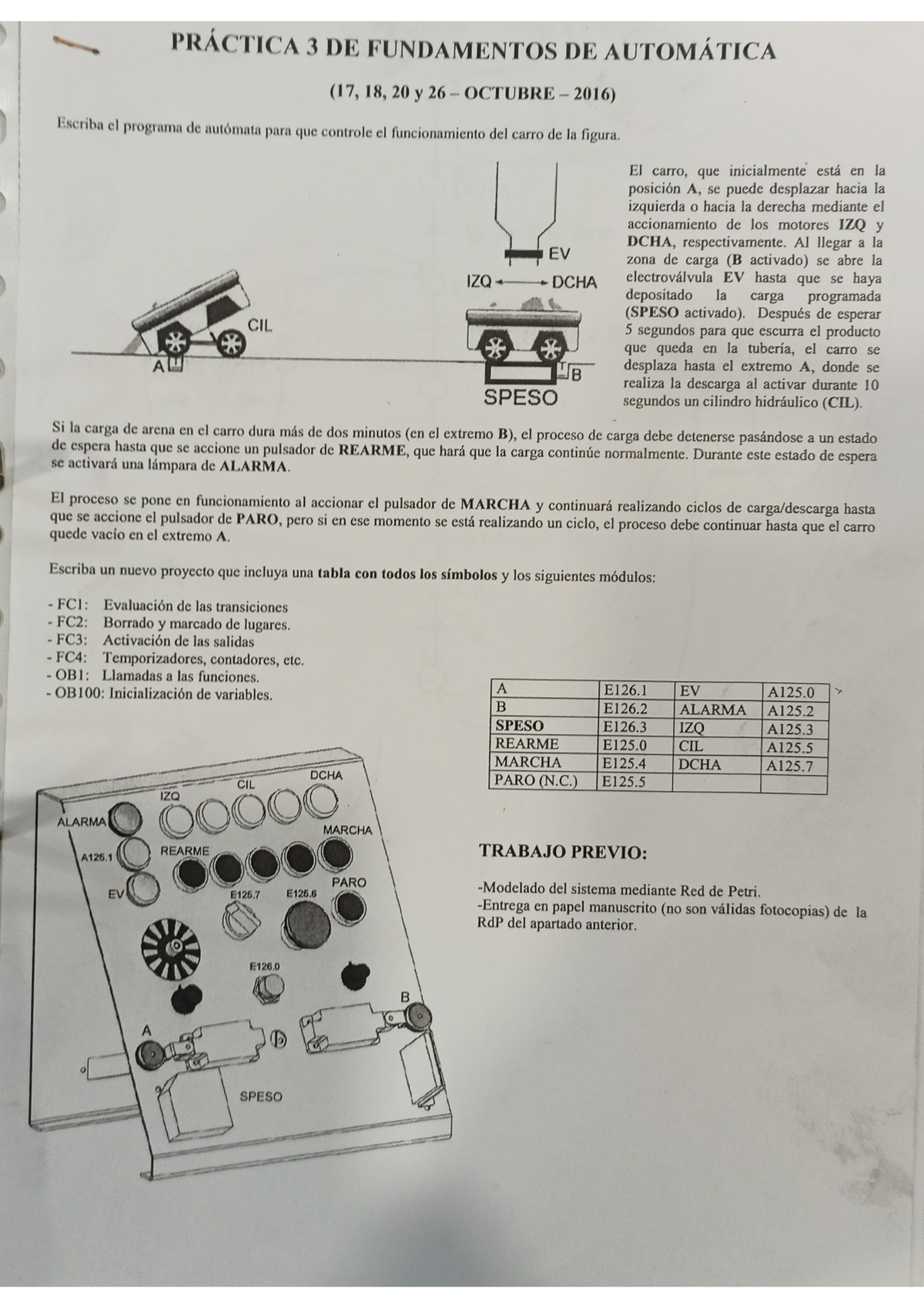PRÁCTICA 3 DE FUNDAMENTOS DE AUTOMÁTICA: Control de Carro Automático ...