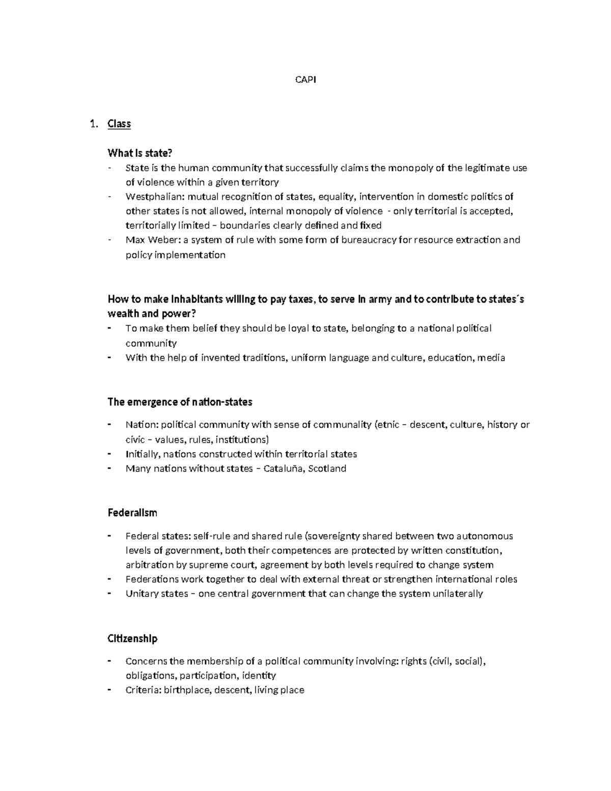 CAPI - Comprehensive Notes on State, Democracy, and Electoral Systems ...