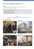 Teste 3 - Avaliação Sumativa de História: Revoluções e Liberalismo