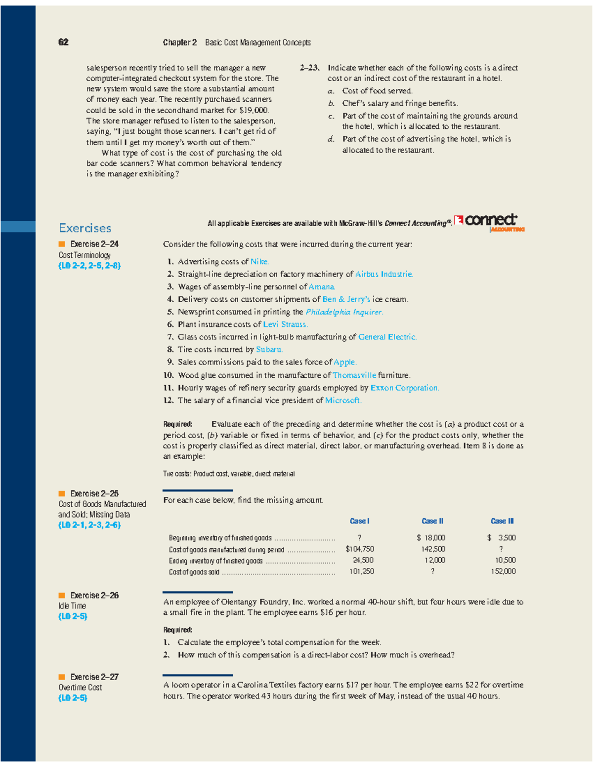 Cost Classification: Basic Cost Management Concepts - Chapter 2 - Studocu