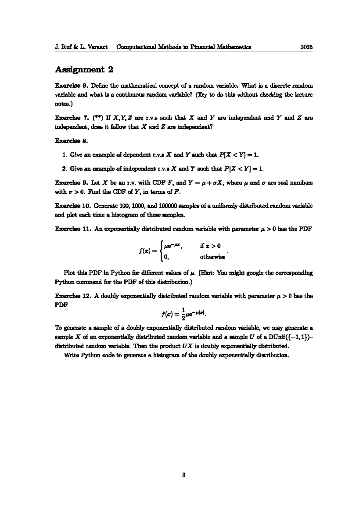 Computational Methods in Financial Mathematics 2025 - Assignment 2 ...