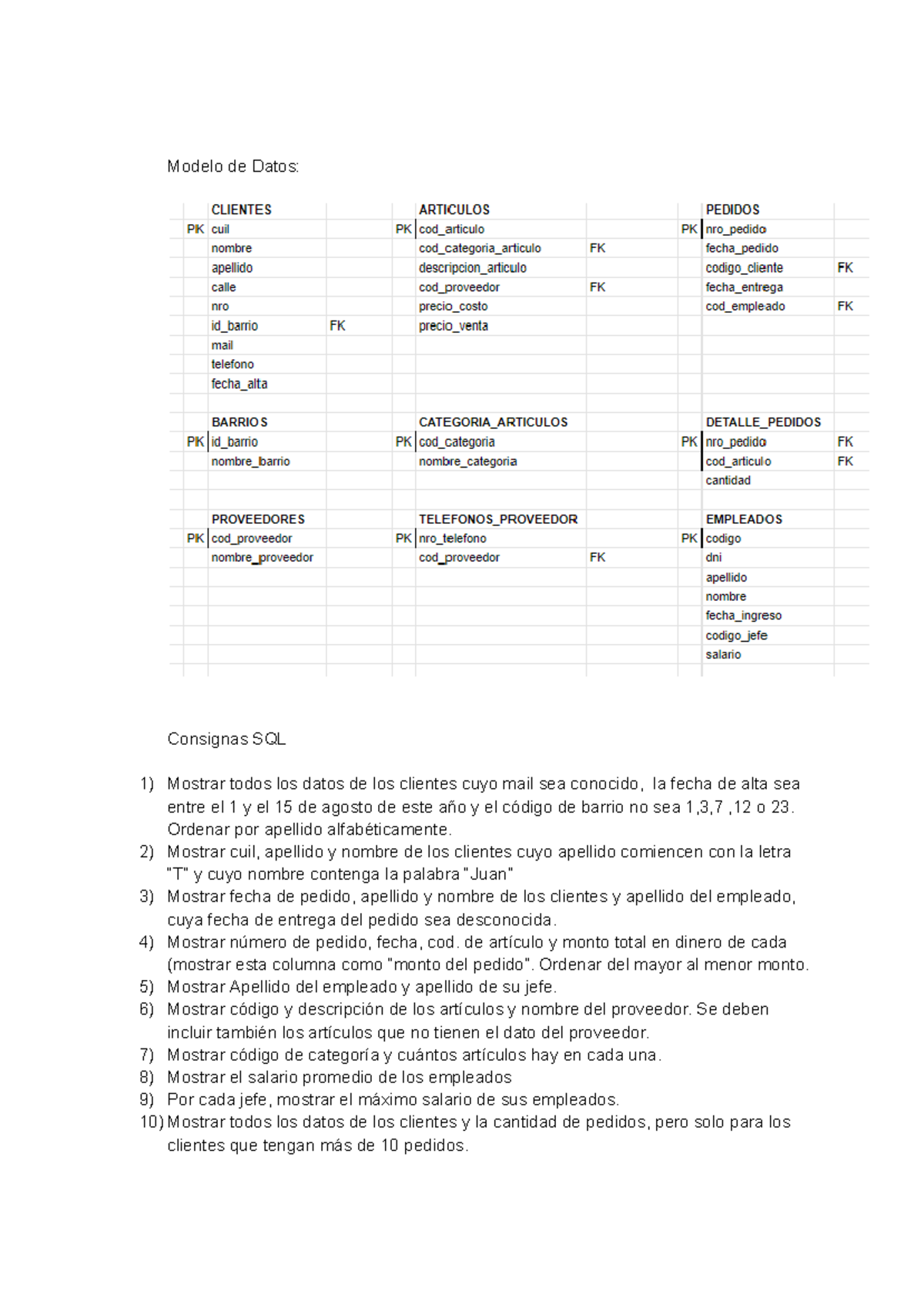 Práctica SQL 2: Ejercicios de Consultas en Base de Datos - Studocu
