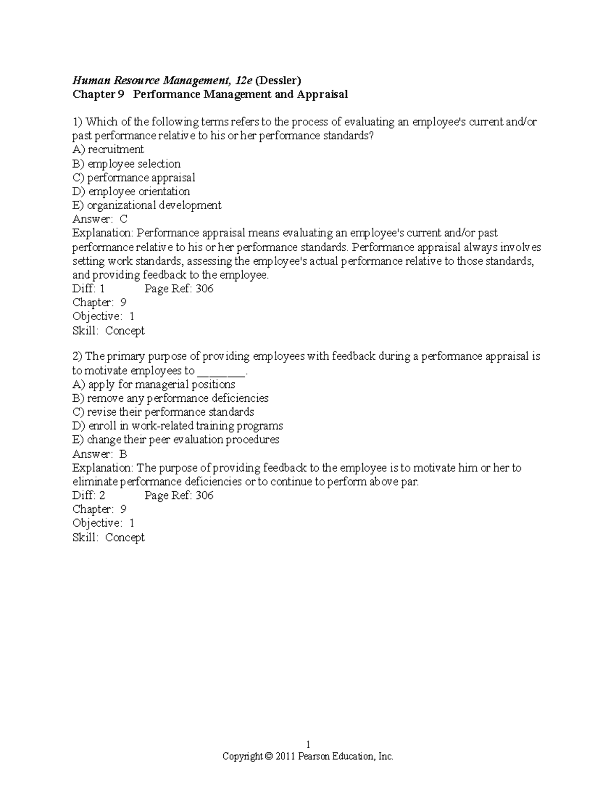 HRM 12e (Dessler) Chapter 9: Performance Management & Appraisal Notes ...