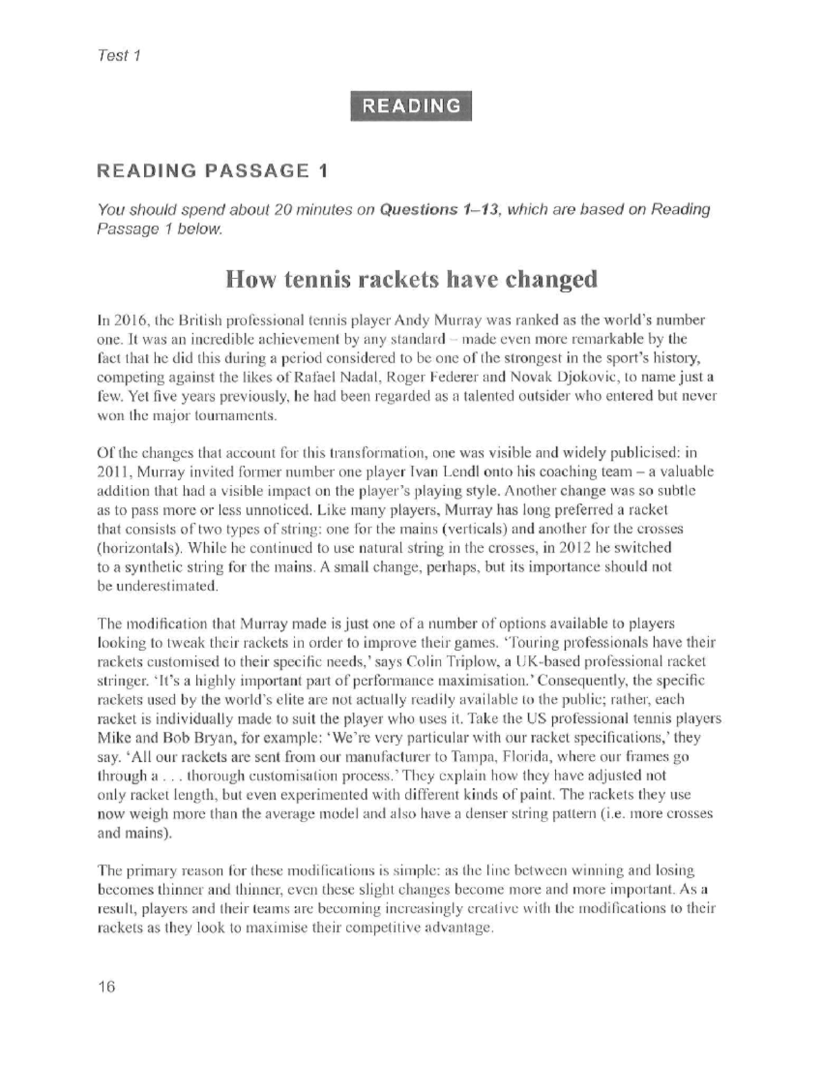 C19R1 - IELTS Test 1 Reading Passage Analysis and Questions - Studocu