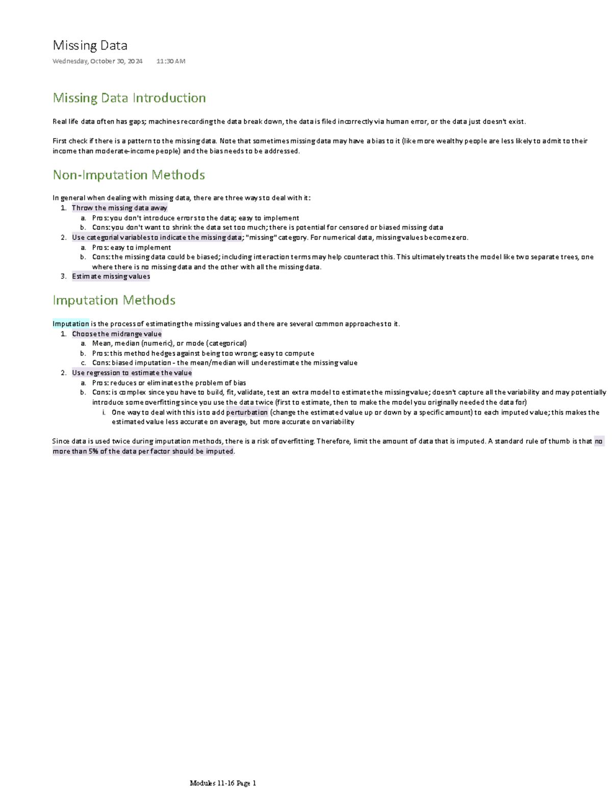 W10 Missing Data - Notes of W10 - Missing Data Introduction Real life ...