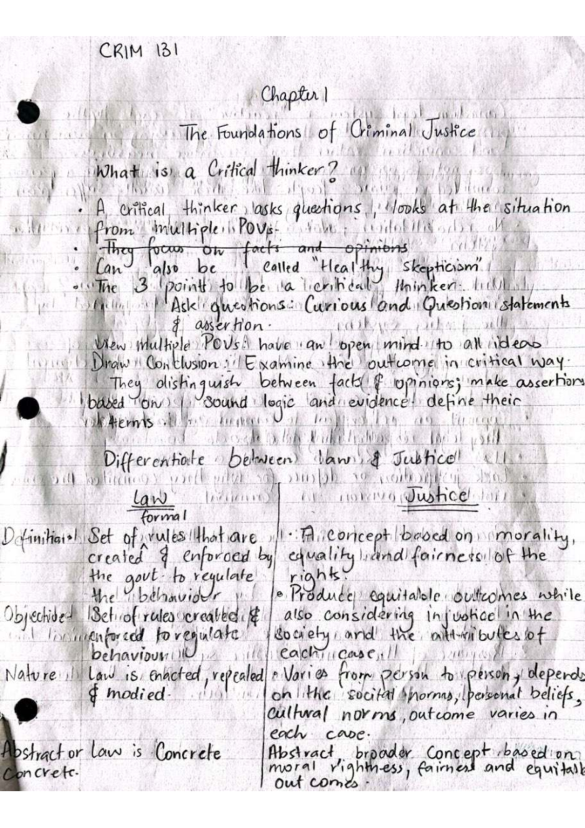 CRIM 131 Final Exam Study Guide: Foundations of Criminal Justice - Studocu