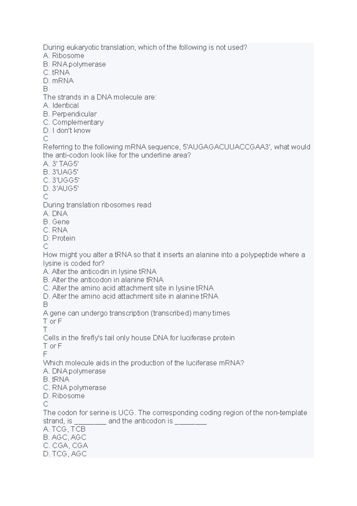 2 - Human Anatomy and Physiology questions related - During eukaryotic ...