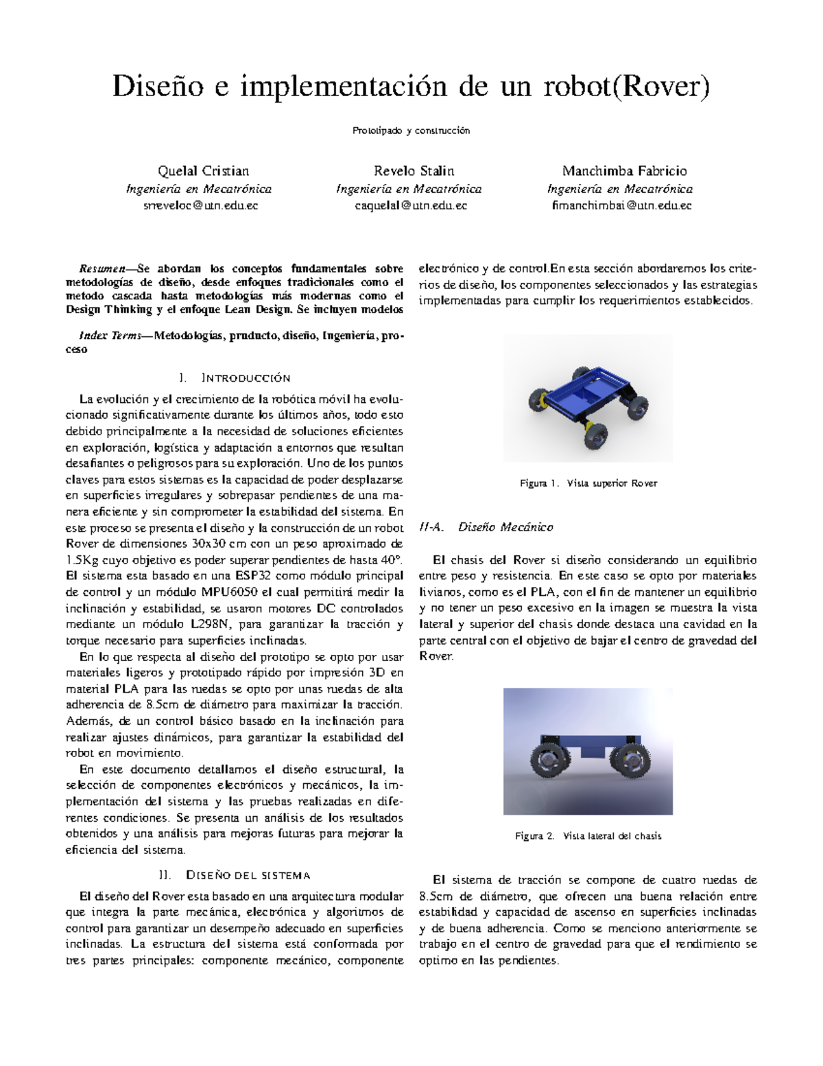 Informe IEEE Robot Rover - Dise ̃no e implementaci ́on de un robot ...
