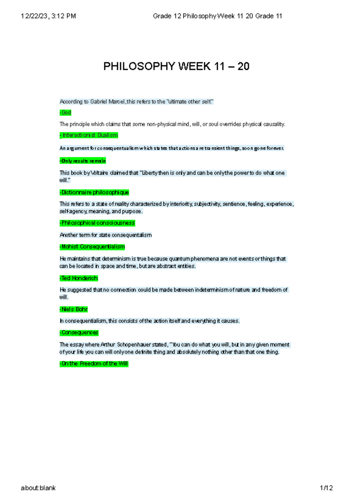 Grade 12 Philosophy Week 11 20 Grade 11 - PHILOSOPHY WEEK 11 – 20 ...