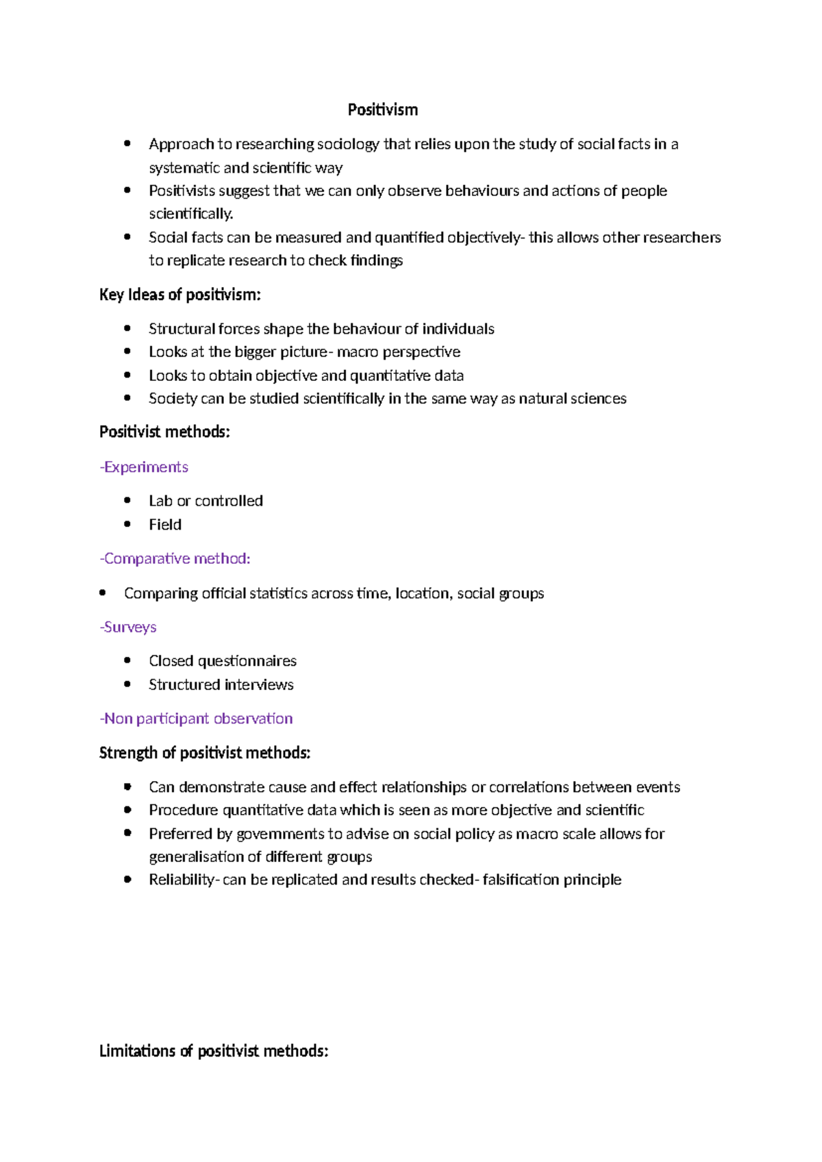 Positivism - Positivism Approach to researching sociology that relies ...