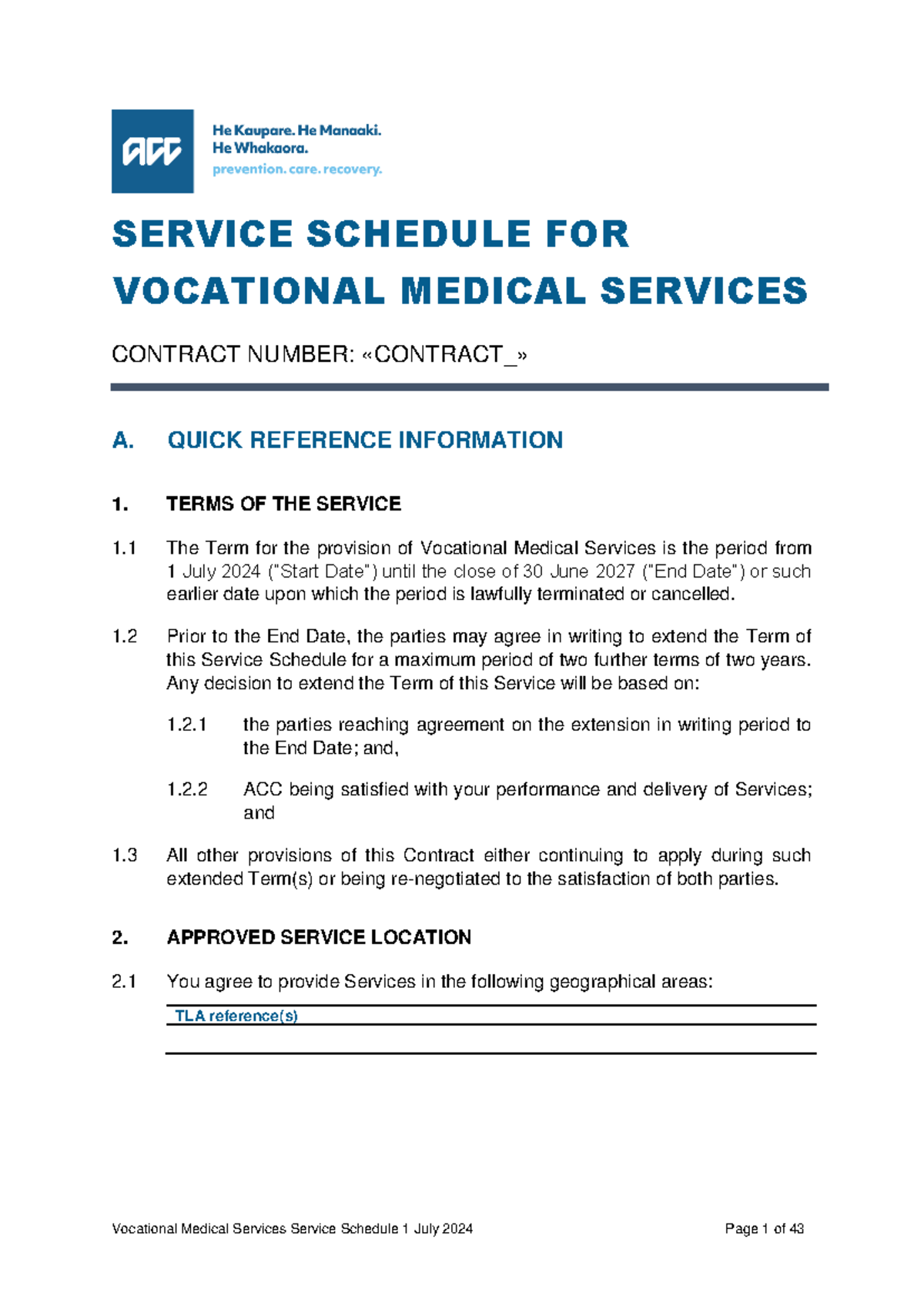 VMS Schedule: Vocational Medical Services Contract Overview (2024-2027 ...