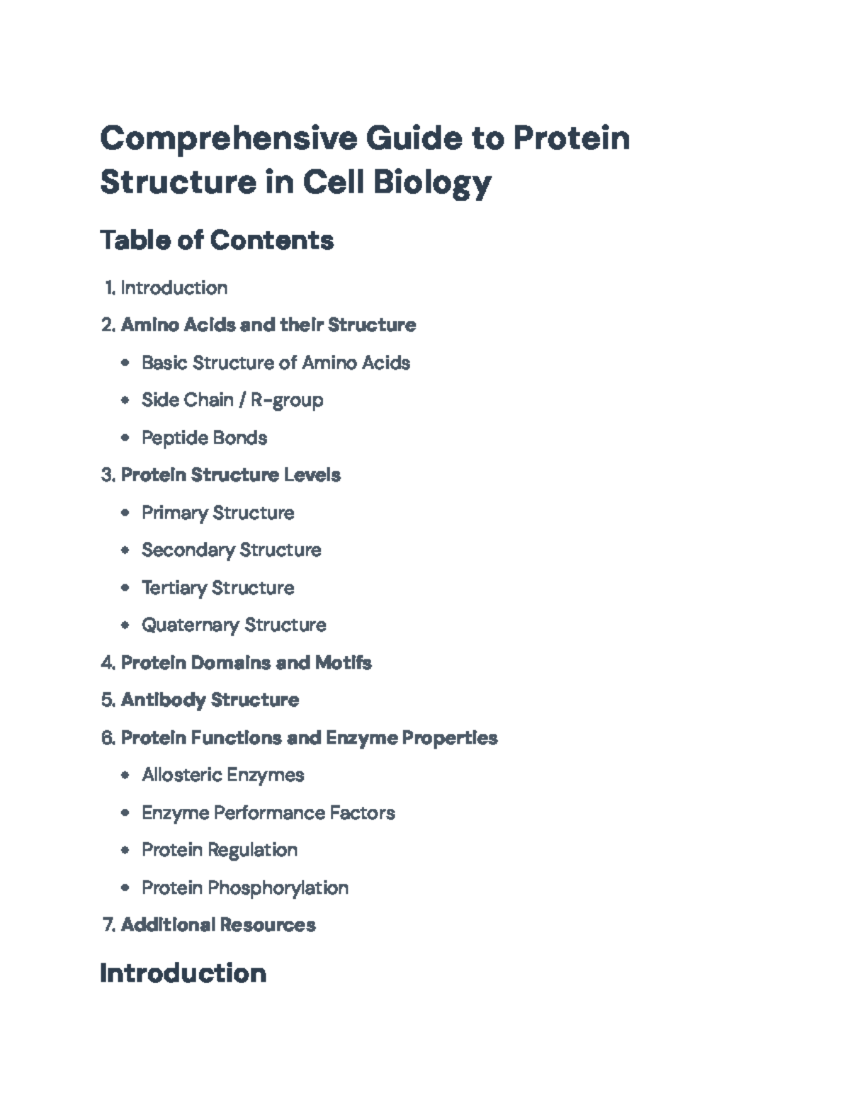 Comprehensive Guide to Protein Structure in Cell Biology (BIO101 ...