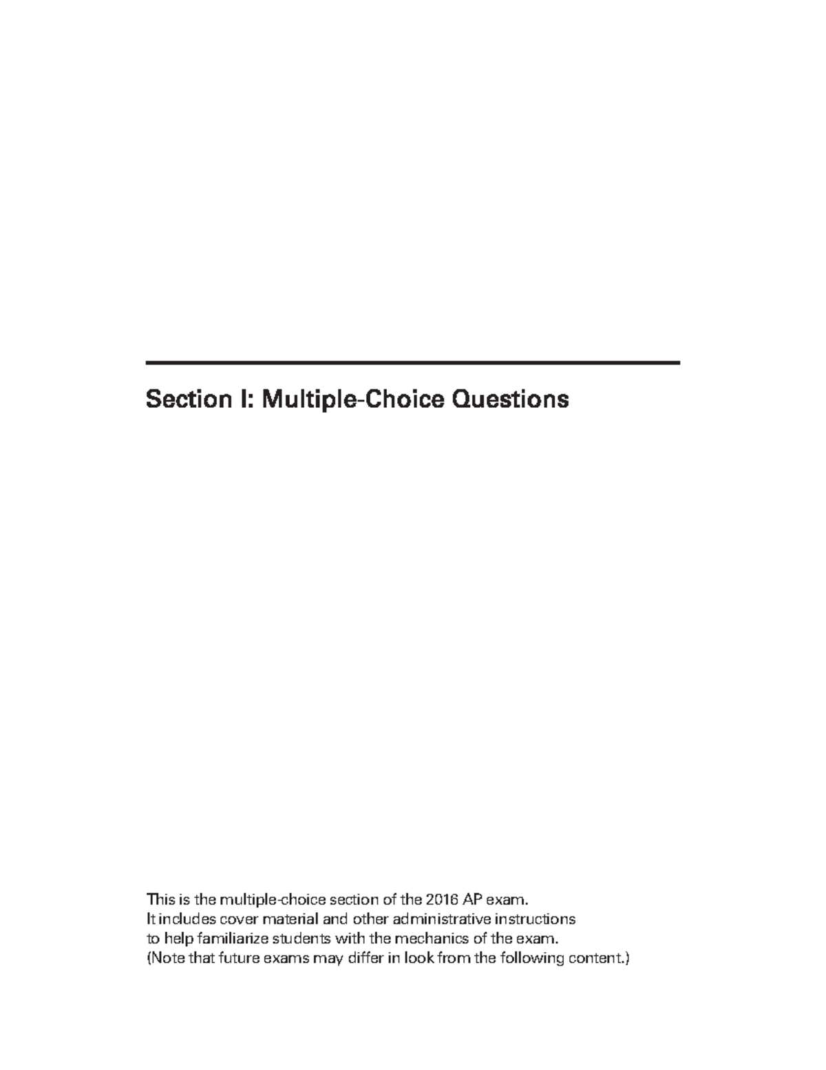 2016 Secure Practice Exam AP Calculus AB - Section I: Multiple-Choice ...