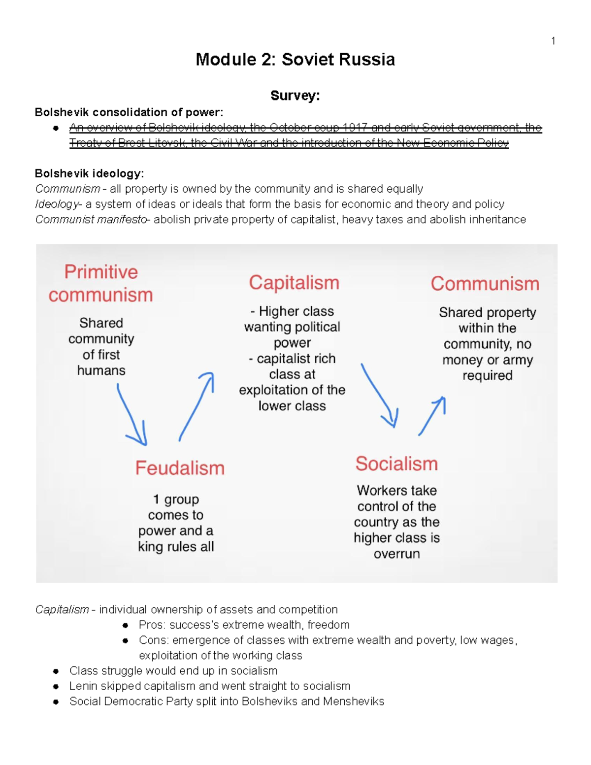 Year 12 History Notes - Module 2: Soviet Russia Overview and Ideology ...