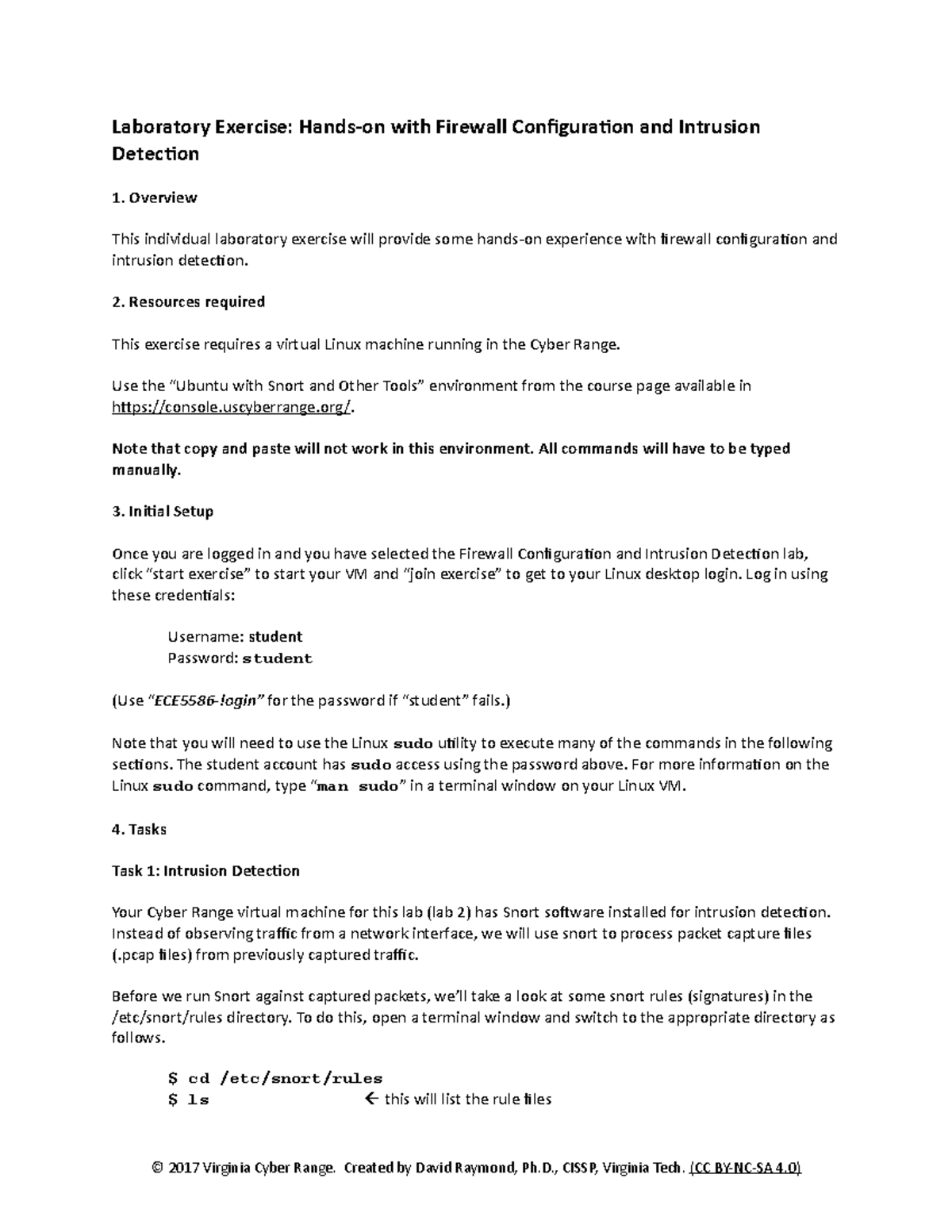 Laboratory Exercise: ECE5586 Firewall Config & Intrusion Detection ...