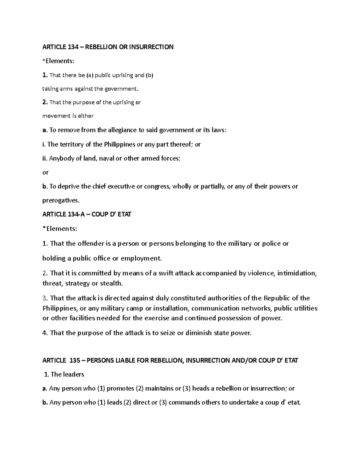 RPC Book 2: Crimes Against Public Order - Rebellion & Sedition Analysis ...
