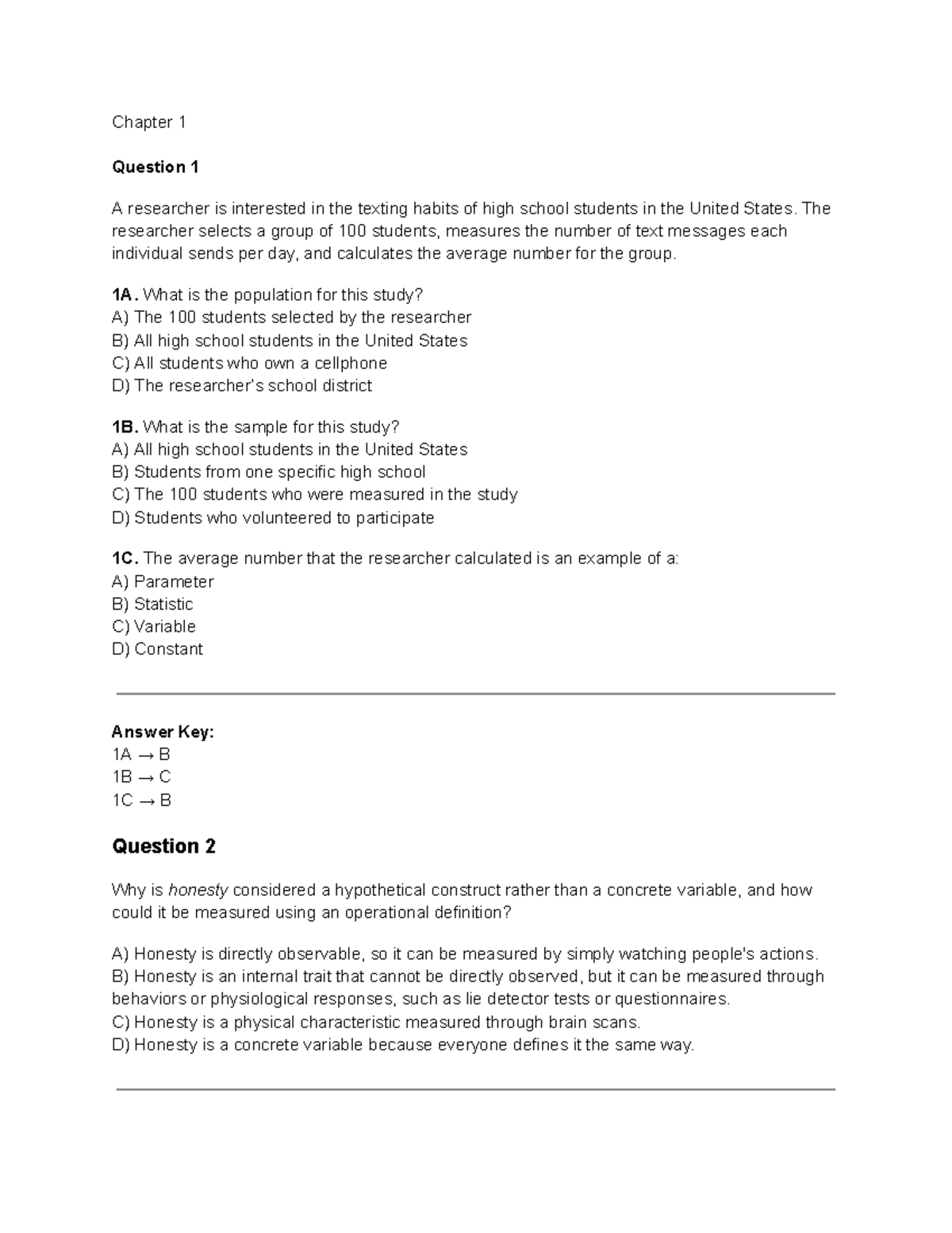 Chapter 1 Homework Problems in MC for Statistics 101 - Studocu