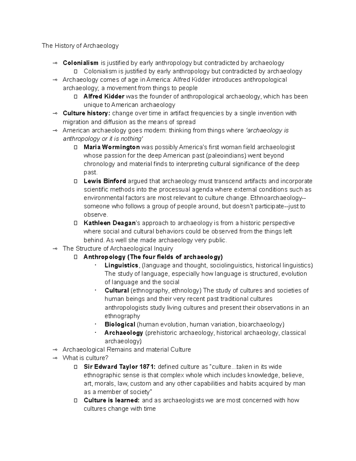Anth 103 Lecture Notes on the History of Archaeology - Studocu