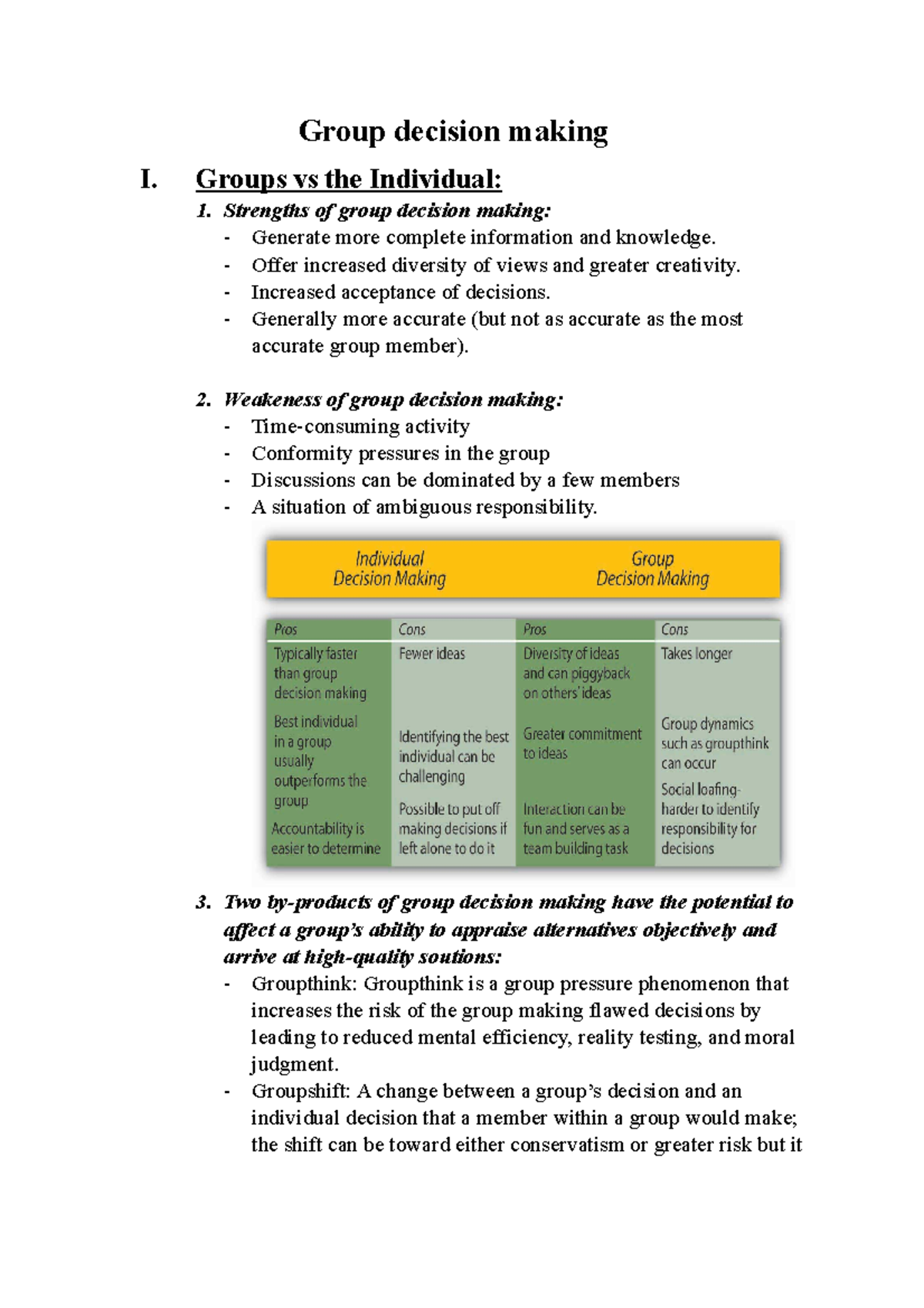 Group decision making - individual assignment in class -teamwork skills ...
