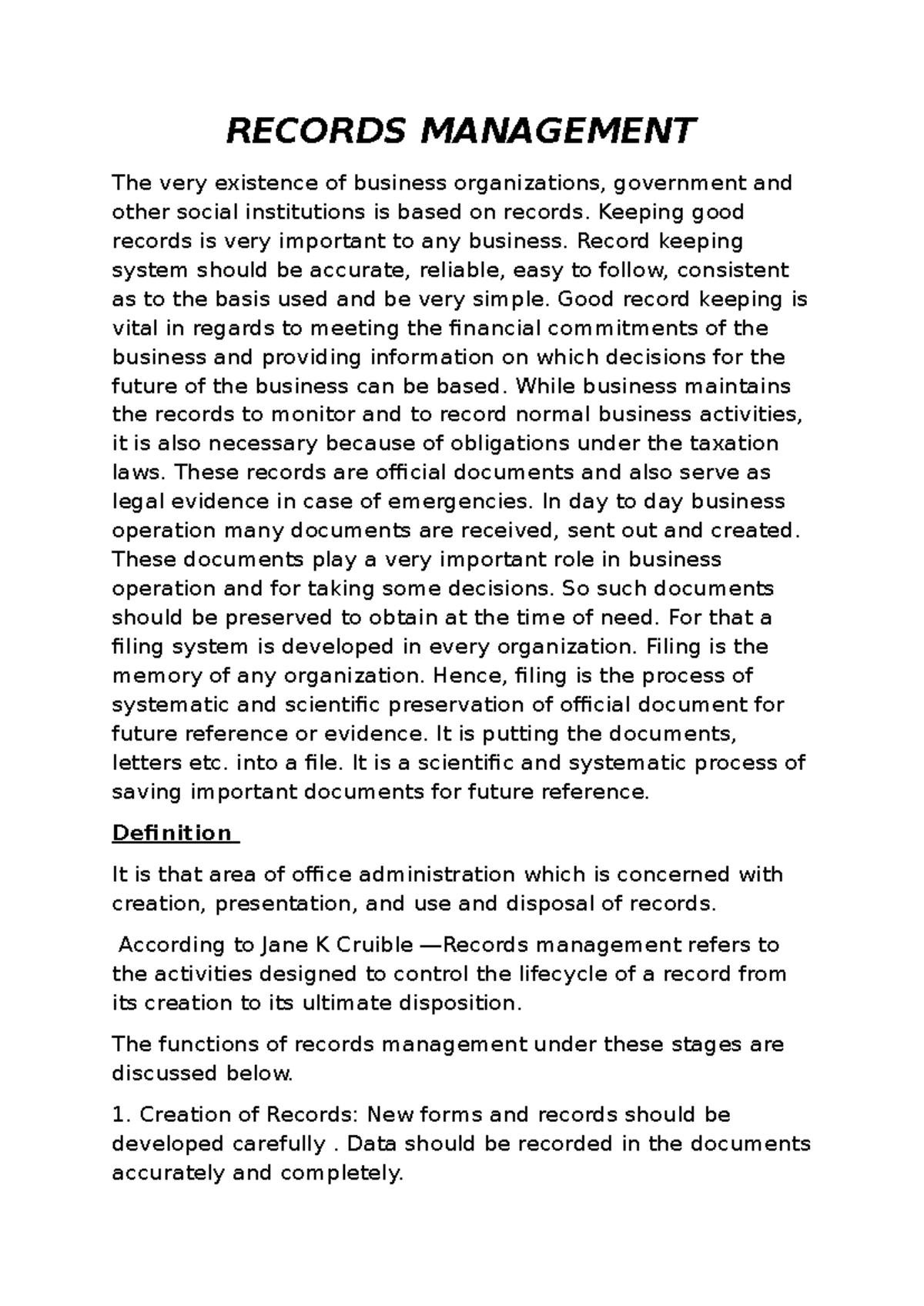 RECORDS MANAGEMENT (RM 101): Effective Filing Systems & Practices - Studocu
