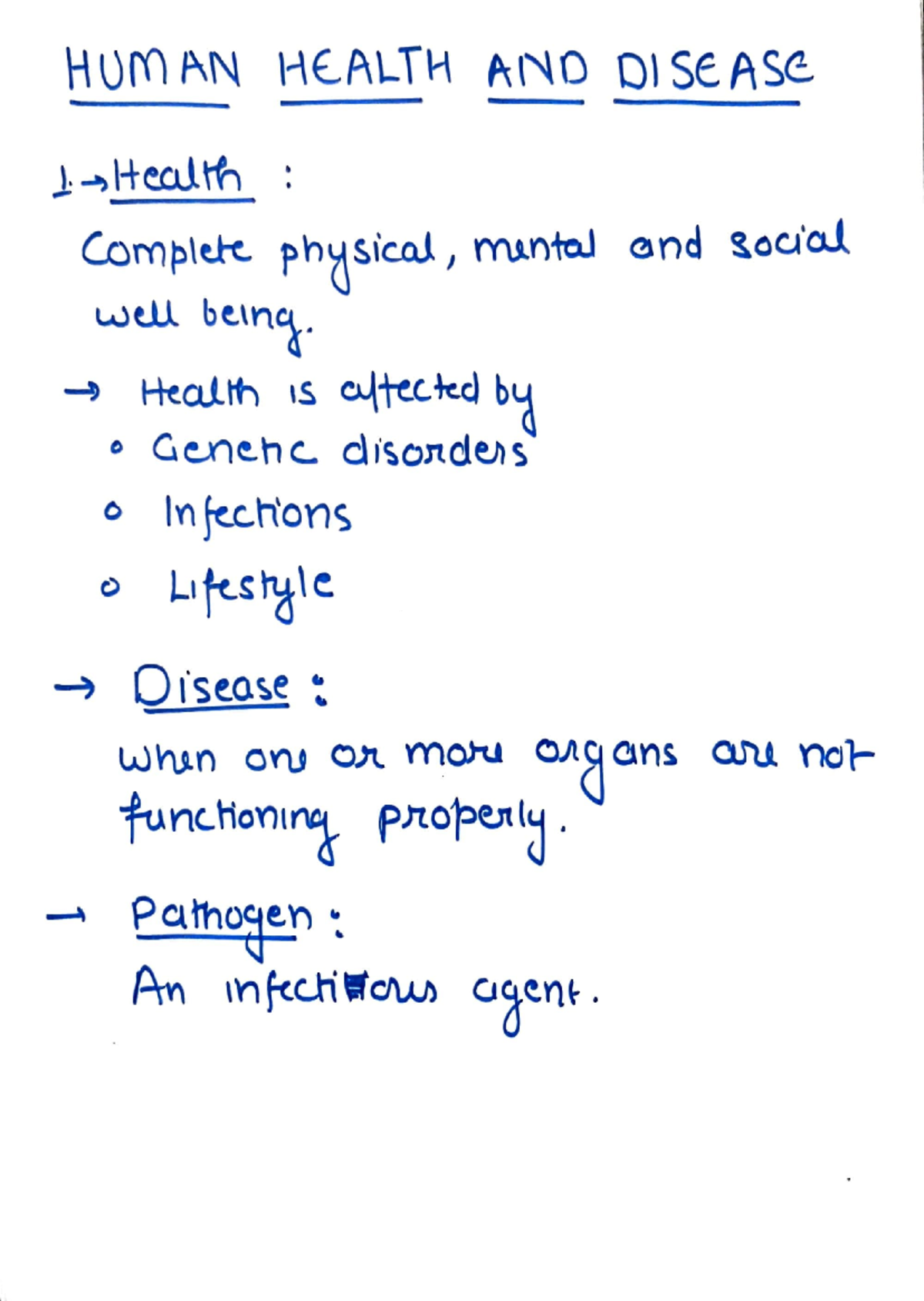 Human health & disease RM notes - HUM AN HEALTH ANO DISEASe Health ...