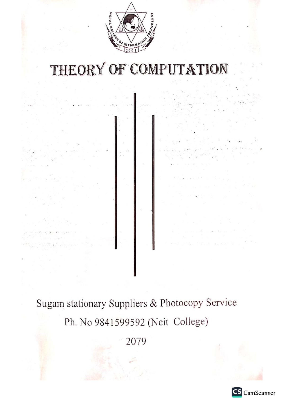Theory of Computation (NCIT) - Course Overview and Content - Studocu