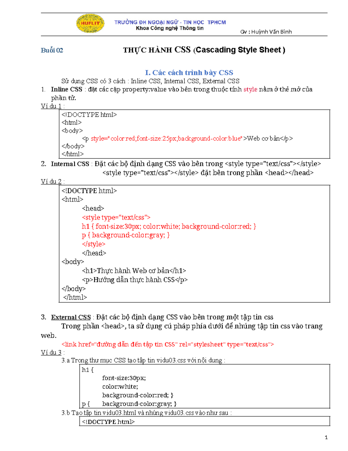 B02-CSS - file doc thực hành - Buổi 02 THỰC HÀNH CSS (Cascading Style ...