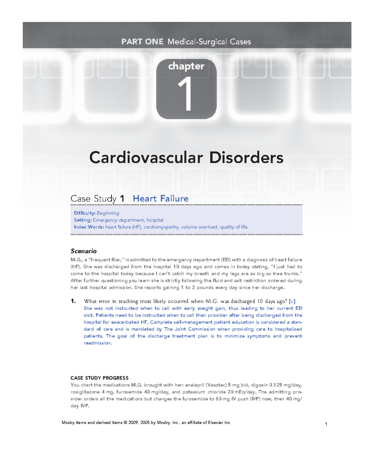 Chapter 01 - Case Studies in Cardiovascular Disorders - Studocu