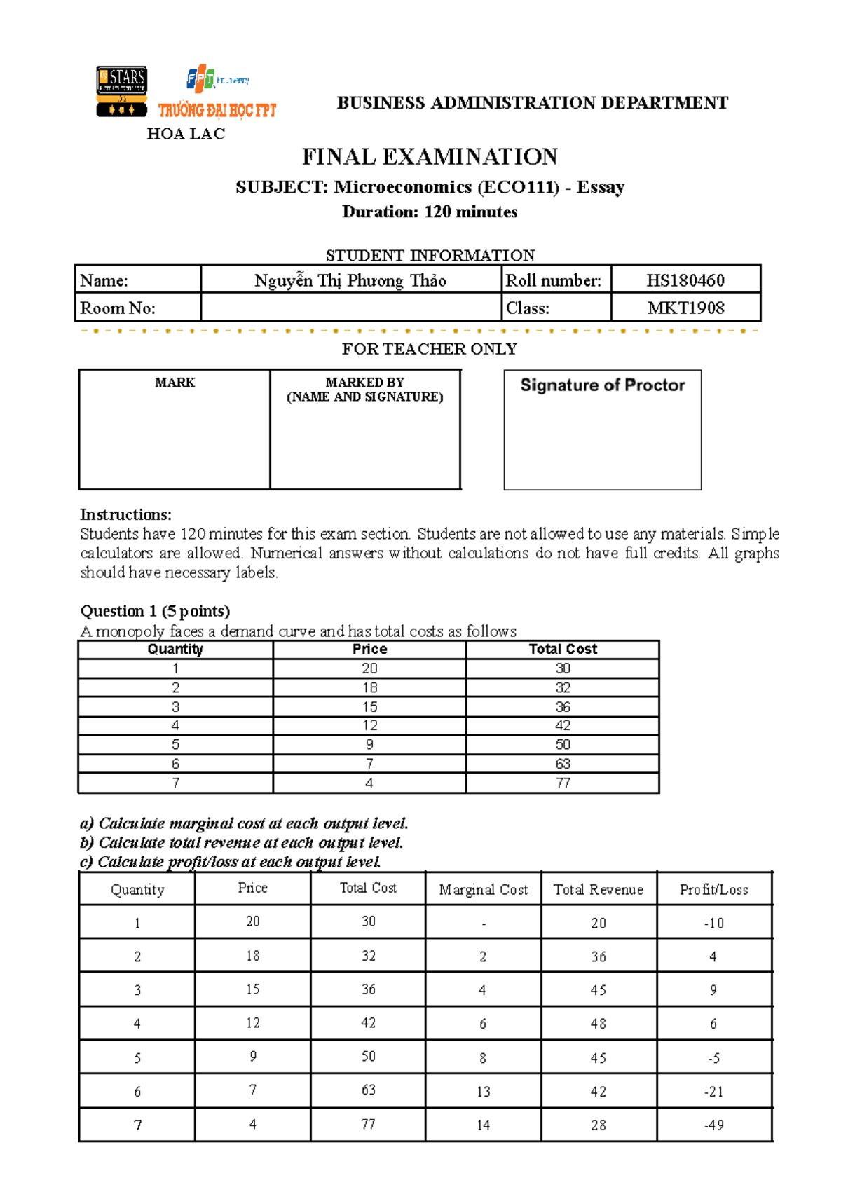 ECO111 Final Exam: Microeconomics - Progress Test Insights - Studocu